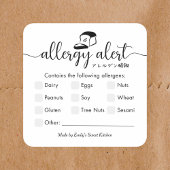 Allergy Alert Minimalist Bakery Bread Vierkante Sticker