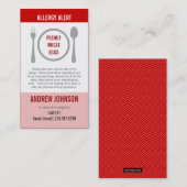 Allergy Alert Red Duotones Contactkaartje (Voorkant / Achterkant)