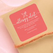 Allergy Alert Red Rolling Pin Whisk Minimalist Vierkante Sticker