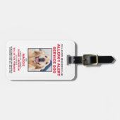 Allergy Alert Service Dog Photo ID Badge Bagagelabel (Voorkant horizontaal)