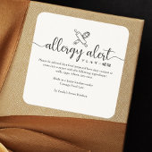 Allergy Alert Warning Rolling Pin Whisk Minimalist Vierkante Sticker