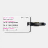 Allergy ID & I.C.E. Label Bagagelabel (Achterkant horizontaal)