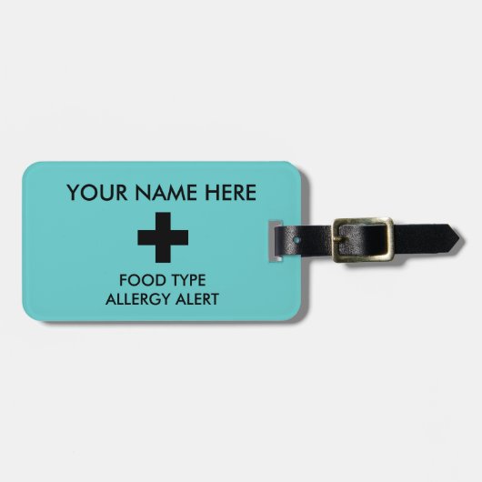 Allergy ID & I.C.E. Label Bagagelabel (Voorkant horizontaal)