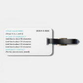 Allergy ID & I.C.E. Label Bagagelabel (Achterkant horizontaal)