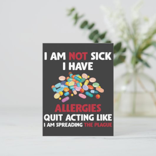 Allergy Sufferke Allergische Humor Allergy Briefkaart (Staand voorkant)