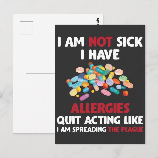 Allergy Sufferke Allergische Humor Allergy Briefkaart (Voorkant / Achterkant)
