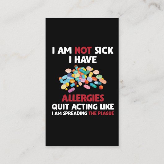 Allergy Sufferke Allergische Humor Allergy Visitekaartje (Voorkant)