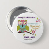 Allergy Wise - Awareness badge Ronde Button 7,6 Cm (Voorkant /achterkant)