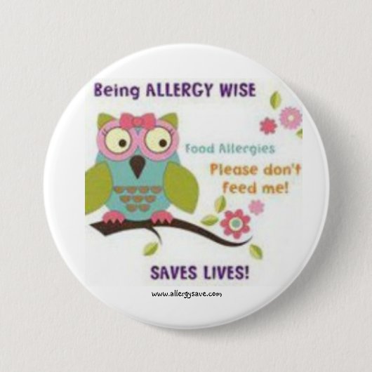 Allergy Wise - Awareness badge Ronde Button 7,6 Cm (Voorkant)