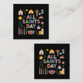 Allerheiligen vieren de betekenisvolle dag vierkante visitekaartje (Voorkant / Achterkant)