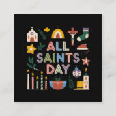 Allerheiligen vieren de betekenisvolle dag vierkante visitekaartje (Achterkant)