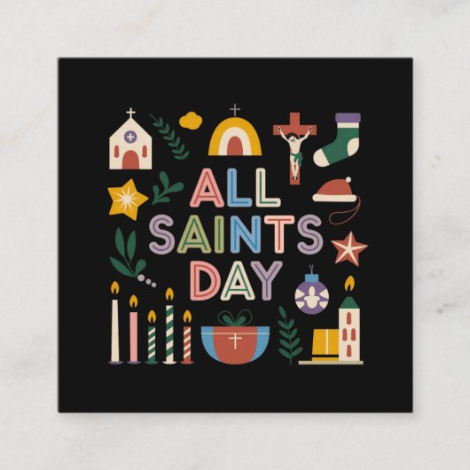 Allerheiligen vieren de betekenisvolle dag vierkante visitekaartje (Voorkant)