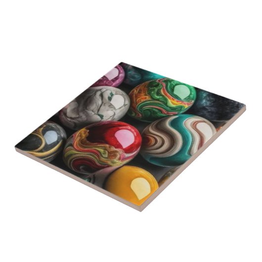 Allerlei harten en bloemen mozaïek" tegeltje (Zijkant)