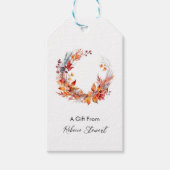Allerlei herfstkrans gepersonaliseerd op maat cadeaulabel (Voorkant)