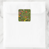 Allerlei mooie bloemen vierkante sticker (Tas)