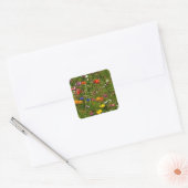 Allerlei mooie bloemen vierkante sticker (Envelop)