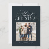 Allerleukste kerst eenvoudige elegante marineblauw feestdagenkaart (Voorkant)