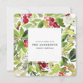 Allerleukste kerst waterverf bloemrijke feestdagen feestdagenkaart (Achterkant)