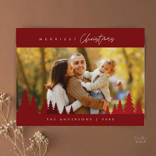 Allerleukste Kerstmis Familie Foto Buiten Grove De Briefkaart