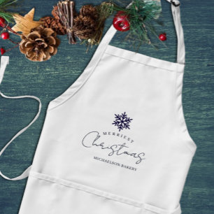 Allerleukste Kerstsneeuwvlok Navy Blauwe Standaard Schort