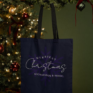 Allerleukste Kerstsneeuwvlok Navy Blauwe Tote Bag