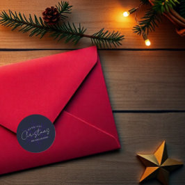 Allerleukste Kerstsneeuwvlok Navyblauw Ronde Sticker