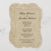 Allerlichtste Gouden Tan Damasten Ontvangst Kaart (Voorkant / Achterkant)
