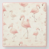 Allerliefste Flamingokudde Stenen Onderzetter (Voorkant)