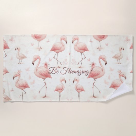 Allerliefste Flamingokudde Strandlaken (Voorkant)