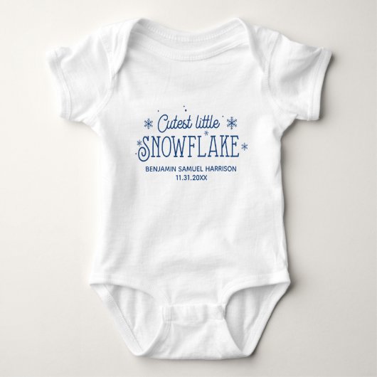 Allerliefste kleine sneeuwvlok baby's eerste kerst romper (Voorkant)