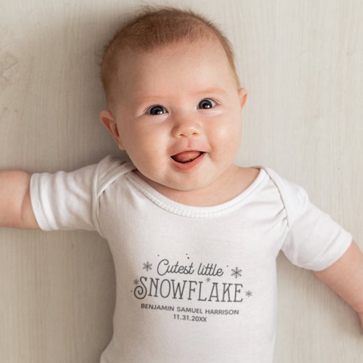 Allerliefste kleine sneeuwvlok baby's eerste kerst romper