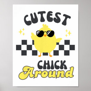 Allerliefste Kuiken Rond Cute Vintage Paaskuiken Poster