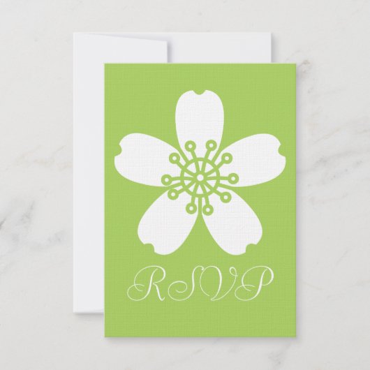 Allerliefste Sakura in Peridot RSVP Kaart (Voorkant)