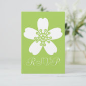 Allerliefste Sakura in Peridot RSVP Kaart (Staand voorkant)