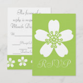 Allerliefste Sakura in Peridot RSVP Kaart (Voorkant / Achterkant)