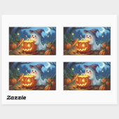 Allerliefste spook Halloween rechthoekige stickers (Vel)