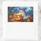 Allerliefste spook Halloween rechthoekige stickers (Tas)