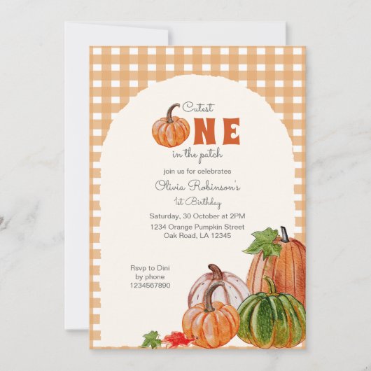 Allermooiste Pompoen in de Patch 1e Verjaardag Kaart (Voorkant)
