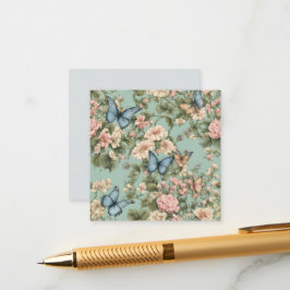 Allermooiste Roze Blauwe Bloemen & Vlinder Informatiekaartje
