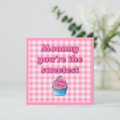 Allermooiste Roze Cupcake Kaart (Staand voorkant)