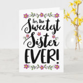 Allermooiste Zus Ooit Modern Hand Lettering Kaart (Gele Bloem)