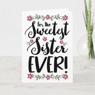 Allermooiste Zus Ooit Modern Hand Lettering Kaart