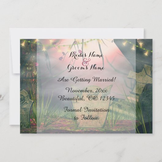 Allervriendelijkste Begraafplaats Save the Date Tr Kaart (Achterkant)