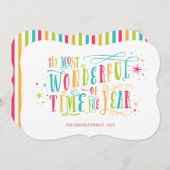 Allerwonderlijkste Fel Kleurrijke Kerstkaart (Voorkant / Achterkant)