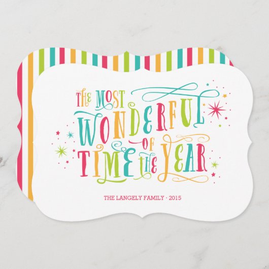 Allerwonderlijkste Fel Kleurrijke Kerstkaart (Voorkant / Achterkant)