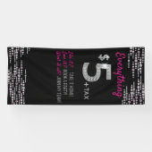 Alles $5 juwelen - Gebeurtenis show roze diamanten Spandoek (Horizontaal)