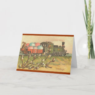 Alles aan boord! De paastrein! Feestdagen Kaart