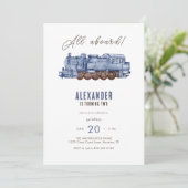 Alles aan boord! Train Kids Birthday Party Invitat Kaart (Staand voorkant)