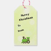 Alles aan boord! Trein met kerstbomen Cadeaulabel (Achterkant)