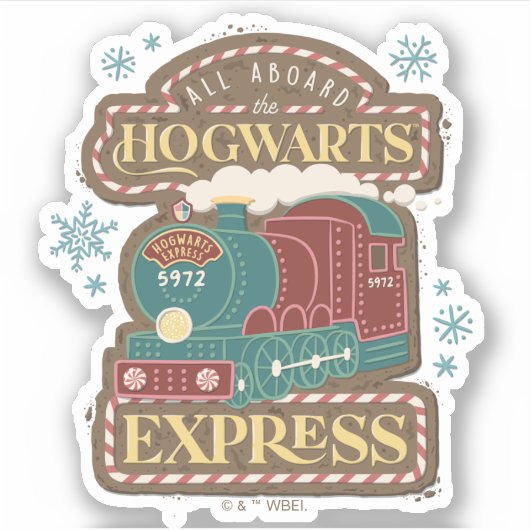 Alles aan boord van de HOGWARTS™ Express Christmas Sticker (Voorkant)
